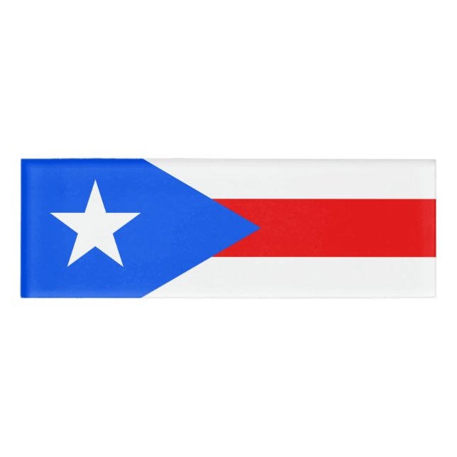 Flag of Puerto Rico Name Tag (Front)