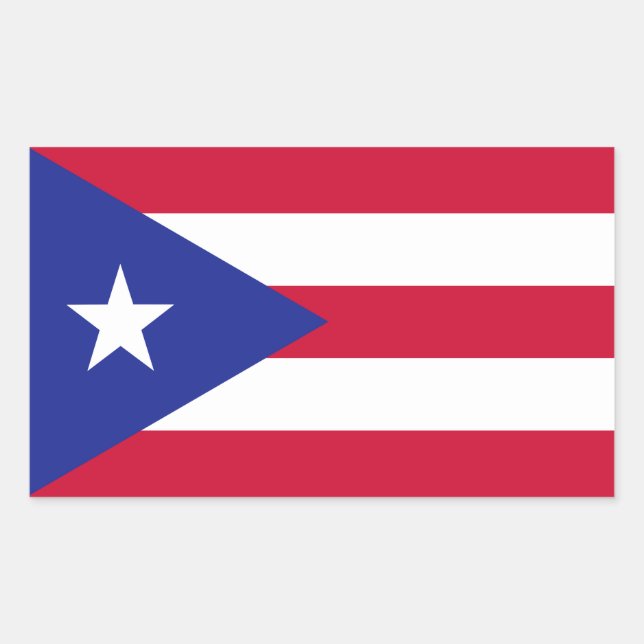Flag of Puerto Rico Rectangular Sticker (Front)