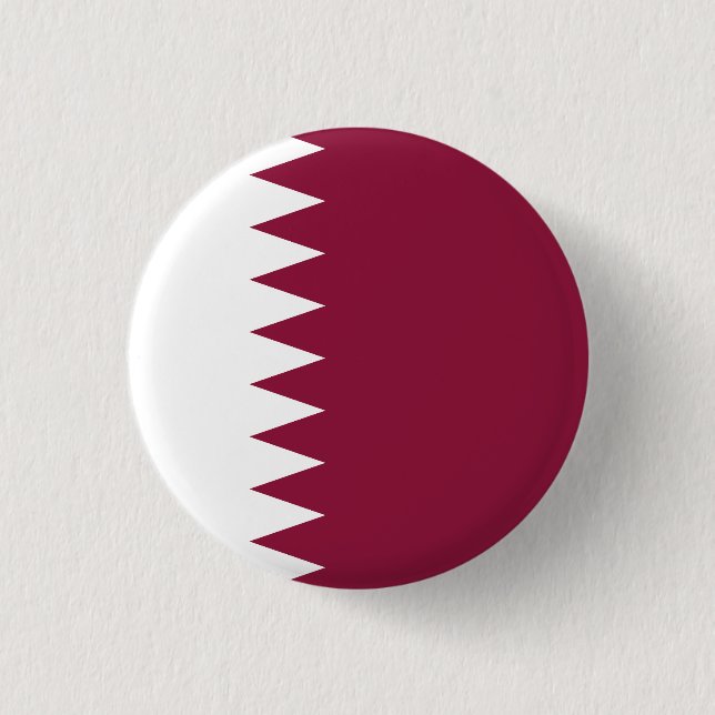 Flag of Qatar 3 Cm Round Badge (Front)
