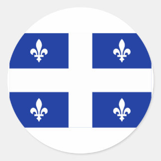 Flag of Quebec, Canada Classic Round Sticker