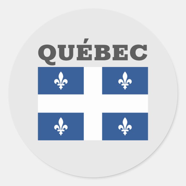 Flag of Québec, Canada Classic Round Sticker (Front)