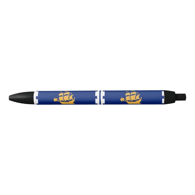 Flag of Quebec City Black Ink Pen (Front)