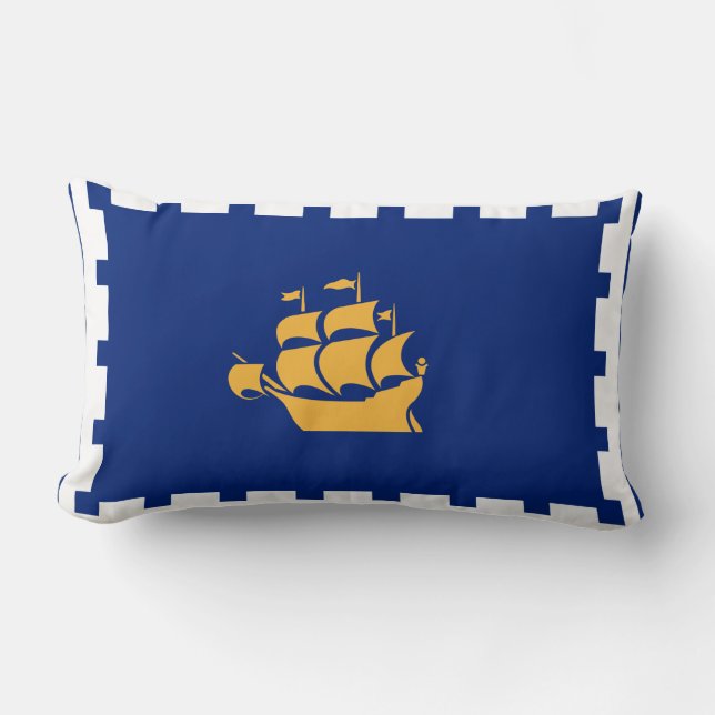 Flag of Quebec City Lumbar Pillow (Front)