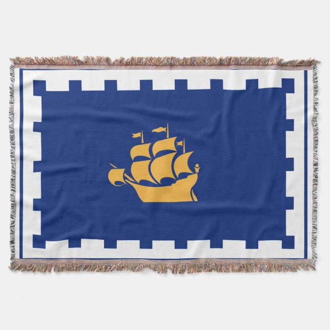 Flag of Quebec City Throw Blanket (Front)