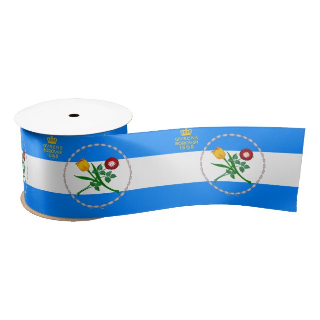 Flag of Queens (Borough of New York City) Satin Ribbon (Spool)