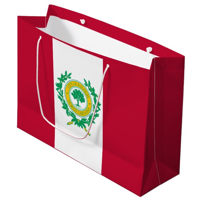 Flag of Raleigh, North Carolina Large Gift Bag (Front Angled)