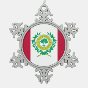 Flag of Raleigh, North Carolina Snowflake Pewter C Snowflake Pewter Christmas Ornament