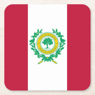 Flag of Raleigh, North Carolina Square Paper Coast Coaster
