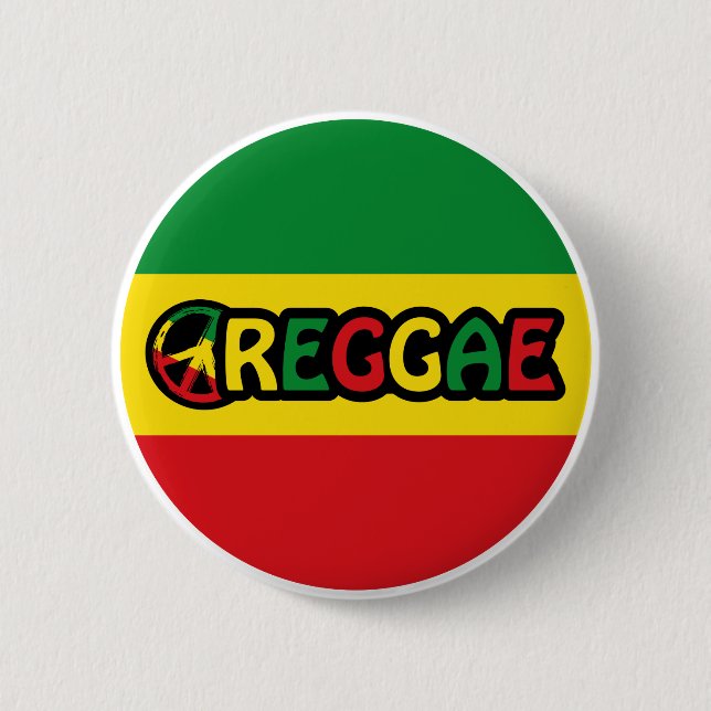 Flag of Reggae 6 Cm Round Badge (Front)