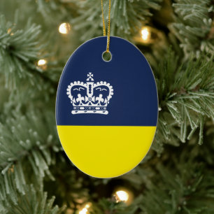 Flag of Regina, Saskatchewan Ceramic Tree Decoration