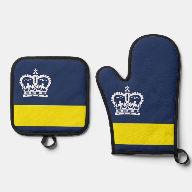 Flag of Regina, Saskatchewan Oven Mitt & Pot Holder Set (Front)