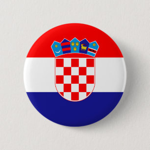 Flag of Republic of Croatia 6 Cm Round Badge