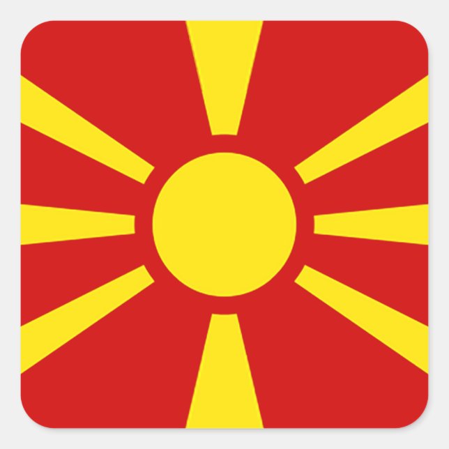 Flag of Republic of Macedonia Square Sticker (Front)