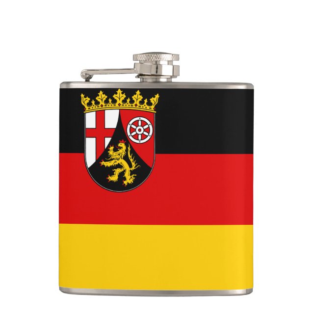 Flag of Rhineland-Palatinate Hip Flask (Front)