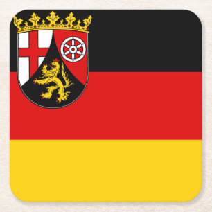 Flag of Rhineland-Palatinate Square Paper Coaster