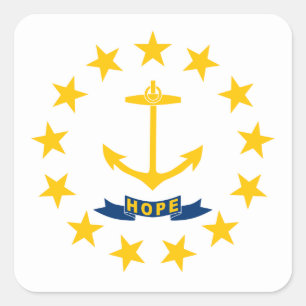 Flag of Rhode Island Square Sticker
