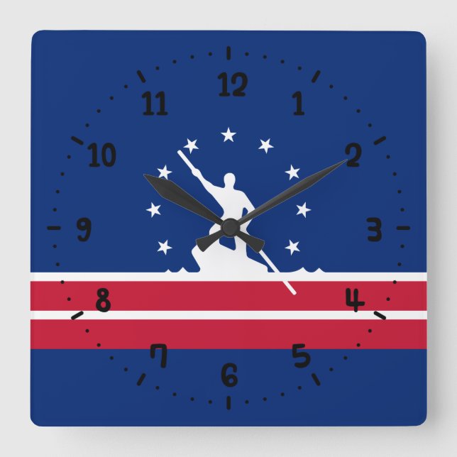 Flag of Richmond, Virginia Square Wall Clock (Front)