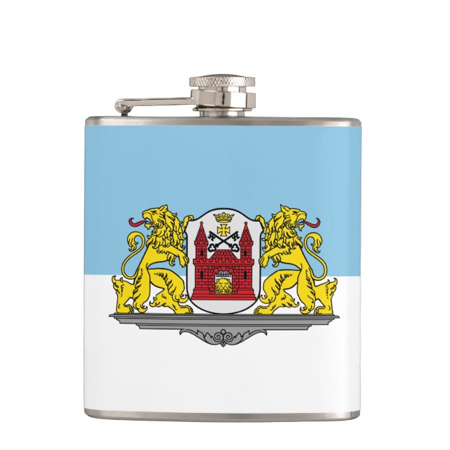 Flag of Riga, Latvia Hip Flask (Front)