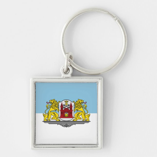 Flag of Riga, Latvia Keychain (Front)