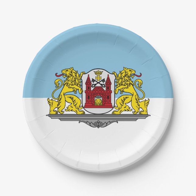 Flag of Riga, Latvia Paper Plates (Front)