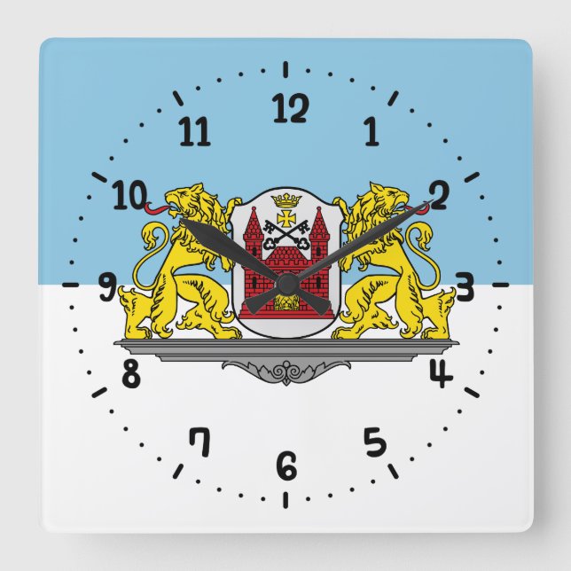 Flag of Riga, Latvia Square Wall Clock (Front)