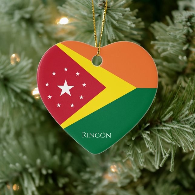 Flag of Rincón, Puerto Rico Ceramic Tree Decoration (Tree)
