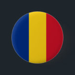 Flag of Romania 6 Cm Round Badge<br><div class="desc">The colours of the national flag of Romania in Romanian: Drapelul României have a long history. Red,  yellow and blue were found on late 16th-century royal grants of Michael the Brave,  as well as shields and banners.</div>