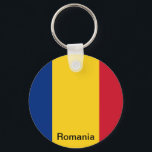 Flag of Romania Key Ring<br><div class="desc">The national flag of Romania (Romanian: Drapelul României) is a tricolour with vertical stripes: beginning from the flagpole, blue, yellow and red. It has a width-length ratio of 2:3. The Constitution of Romania provides that “The flag of Romania is tricolour; the colours are arranged vertically in the following order from...</div>