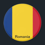 Flag of Romania Magnet<br><div class="desc">The national flag of Romania (Romanian: Drapelul României) is a tricolour with vertical stripes: beginning from the flagpole, blue, yellow and red. It has a width-length ratio of 2:3. The Constitution of Romania provides that “The flag of Romania is tricolour; the colours are arranged vertically in the following order from...</div>