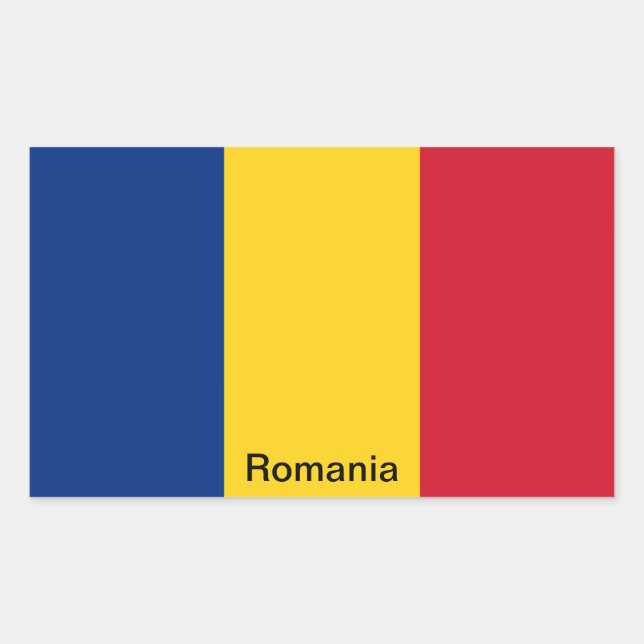 Flag of Romania Rectangular Sticker (Front)