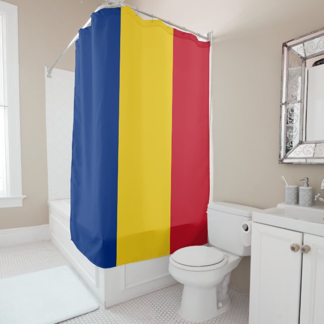 Flag of Romania Shower Curtain (In Situ)