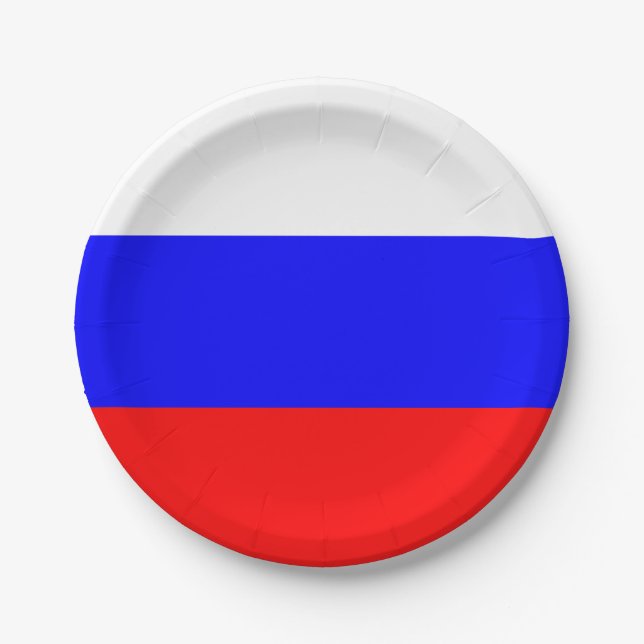 Flag of Russia Paper Plates (Front)