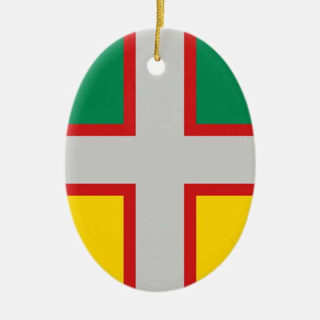 Flag of Saguenay–Lac-Saint-Jean (QUÉBEC) Ceramic Tree Decoration (Front)