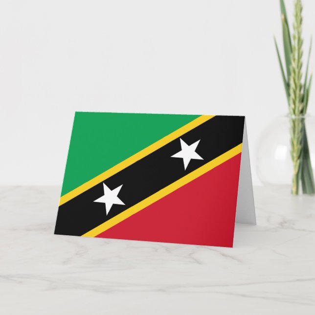 Flag of Saint Kitts and Nevis (Caribbean) Card (Front)