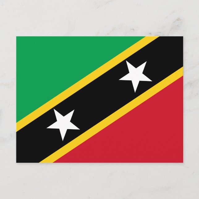 Flag of Saint Kitts and Nevis (Caribbean) Postcard (Front)