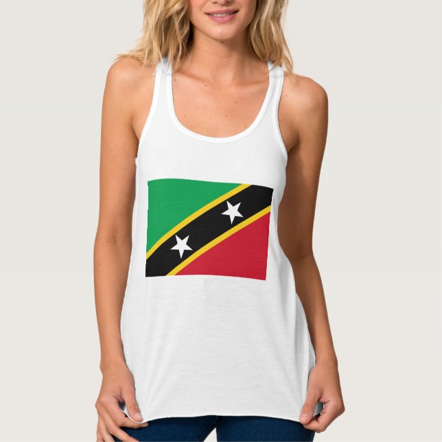 Flag of Saint Kitts and Nevis (Caribbean) Singlet (Front)