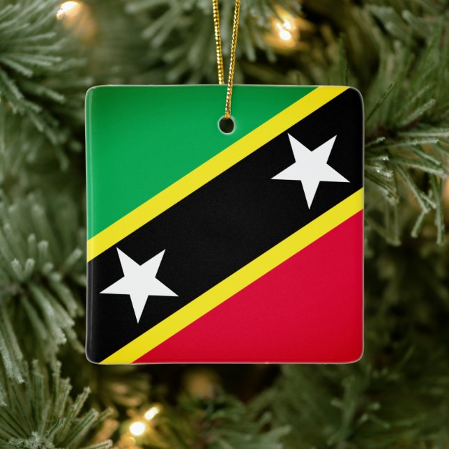 Flag of Saint Kitts and Nevis Ceramic Ornament (Tree)