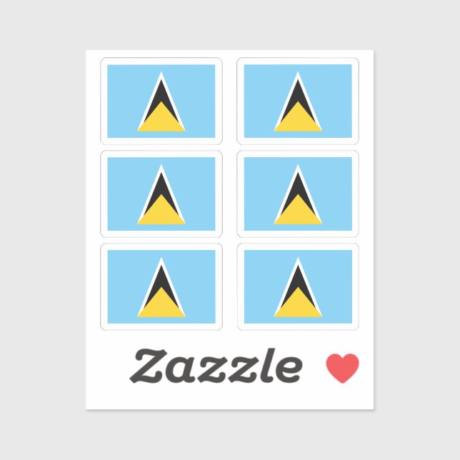 Flag of Saint Lucia Collection pack of 6 (Sheet)