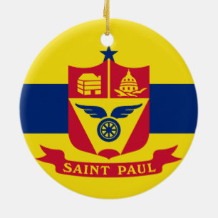 Flag of Saint Paul (Minnesota) Ceramic Tree Decoration