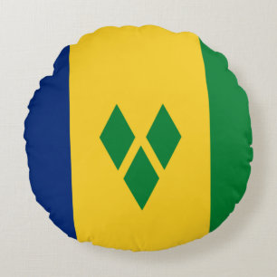 Flag of Saint Vincent and the Grenadines Round Cushion