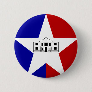 Flag of San Antonio, Texas 6 Cm Round Badge