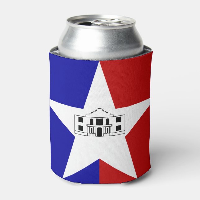 Flag of San Antonio, Texas Can Cooler (Can Front)