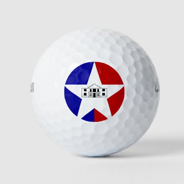 Flag of San Antonio, Texas Golf Balls (Front)