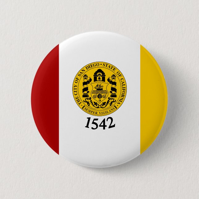 Flag of San Diego, California 6 Cm Round Badge (Front)
