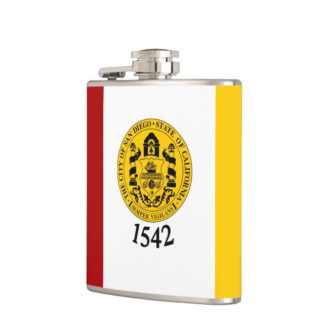 Flag of San Diego, California Hip Flask (Left)