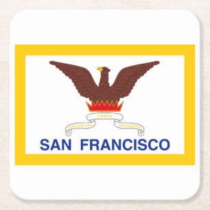 Flag of San Francisco, California Square Paper Coa Square Paper Coaster