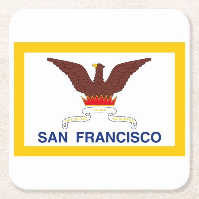 Flag of San Francisco, California Square Paper Coa Square Paper Coaster (Front)