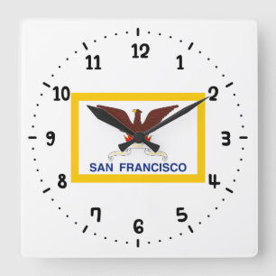 Flag of San Francisco Square Wall Clock
