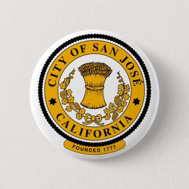 Flag of San Jose, California 6 Cm Round Badge (Front)
