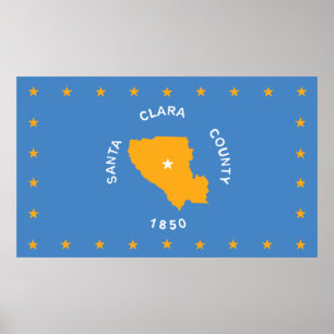 Flag of Santa Clara (US county, California) Poster